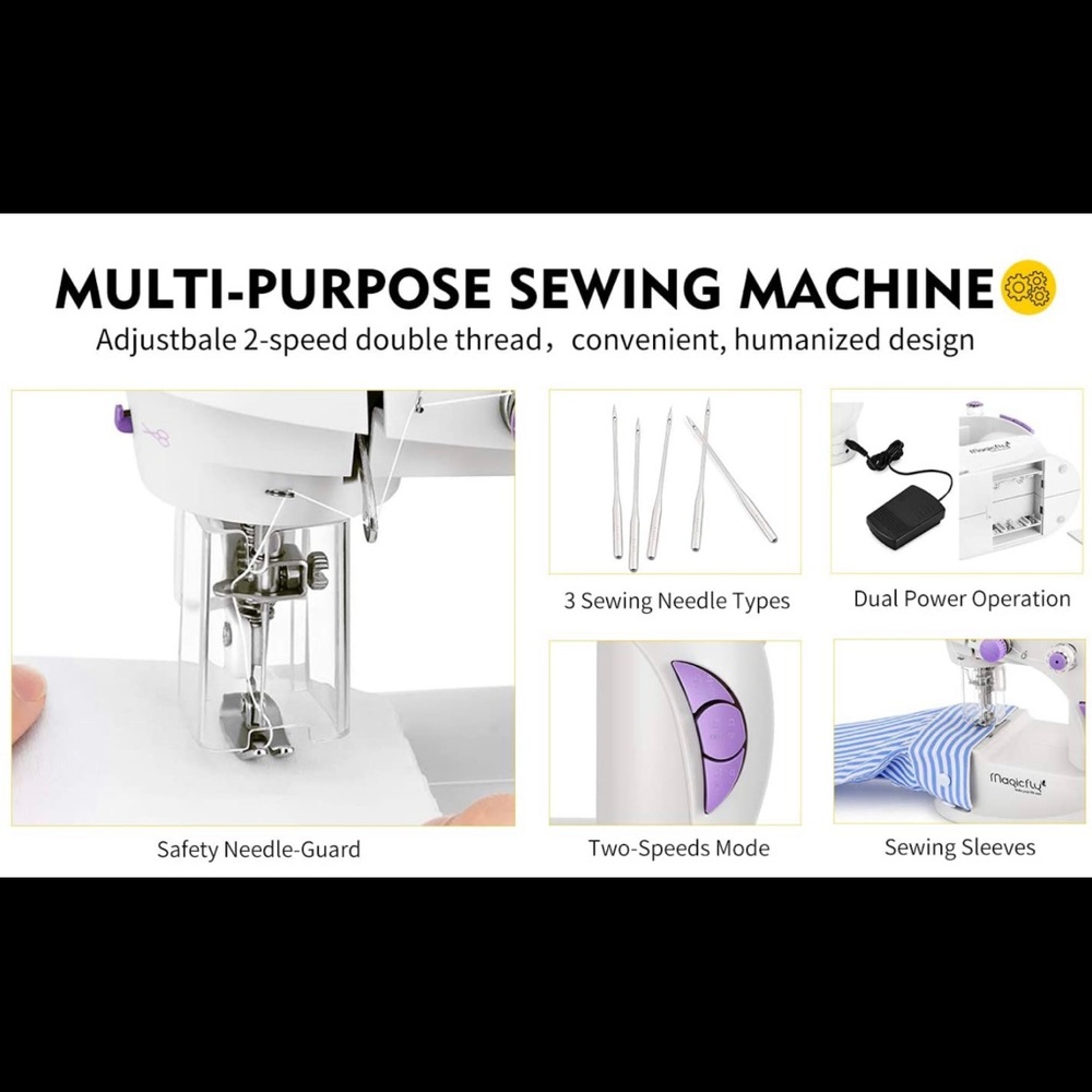 Magicfly Mini Sewing Machine for Beginner, Dual Speed Portable Sewing Machine